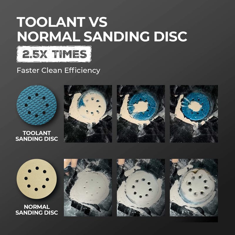 toolant Diamond Shape 6 Inch 320 Grit Sanding Disc, Revolutionary Patent 6 Hole Hook and Loop Sanding Discs for Random Disc Sanders & Orbital Sanders (50Pack) by - Image 2